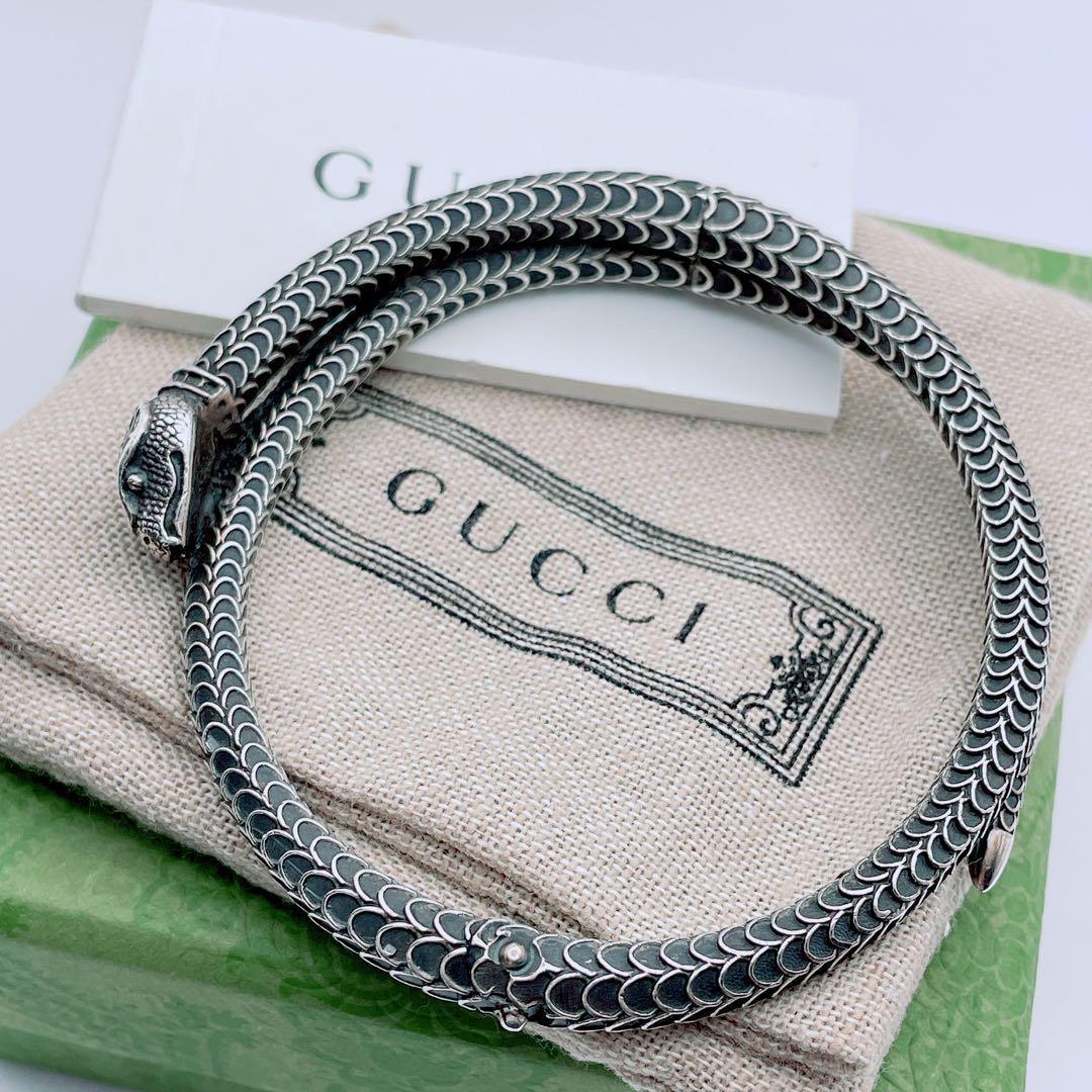 GUCCI バングル　スネーク　ヘビ　ブレスレット　シルバー925 17号