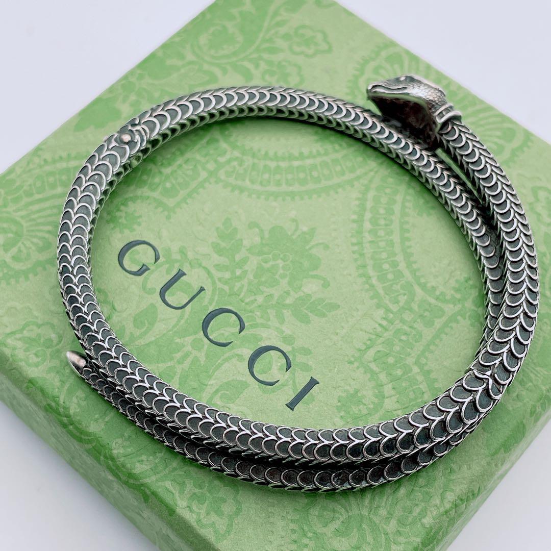 GUCCI バングル　スネーク　ヘビ　ブレスレット　シルバー925 17号