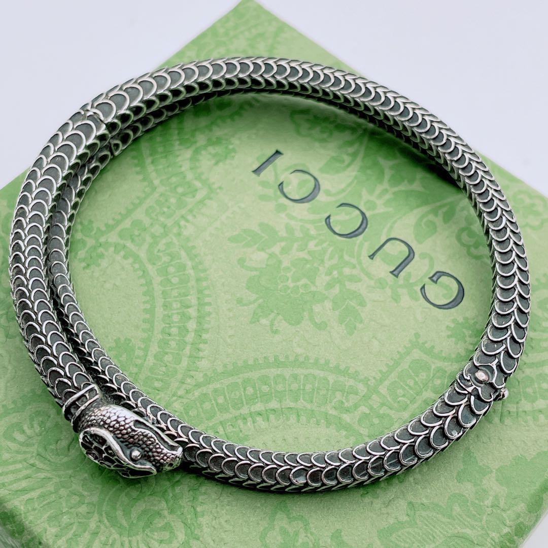 GUCCI バングル　スネーク　ヘビ　ブレスレット　シルバー925 17号