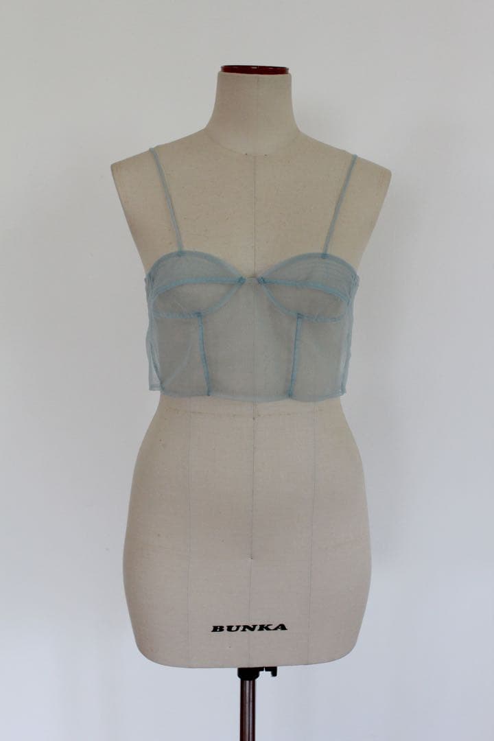 723 seven two three チュールキャミソール ペールブルー