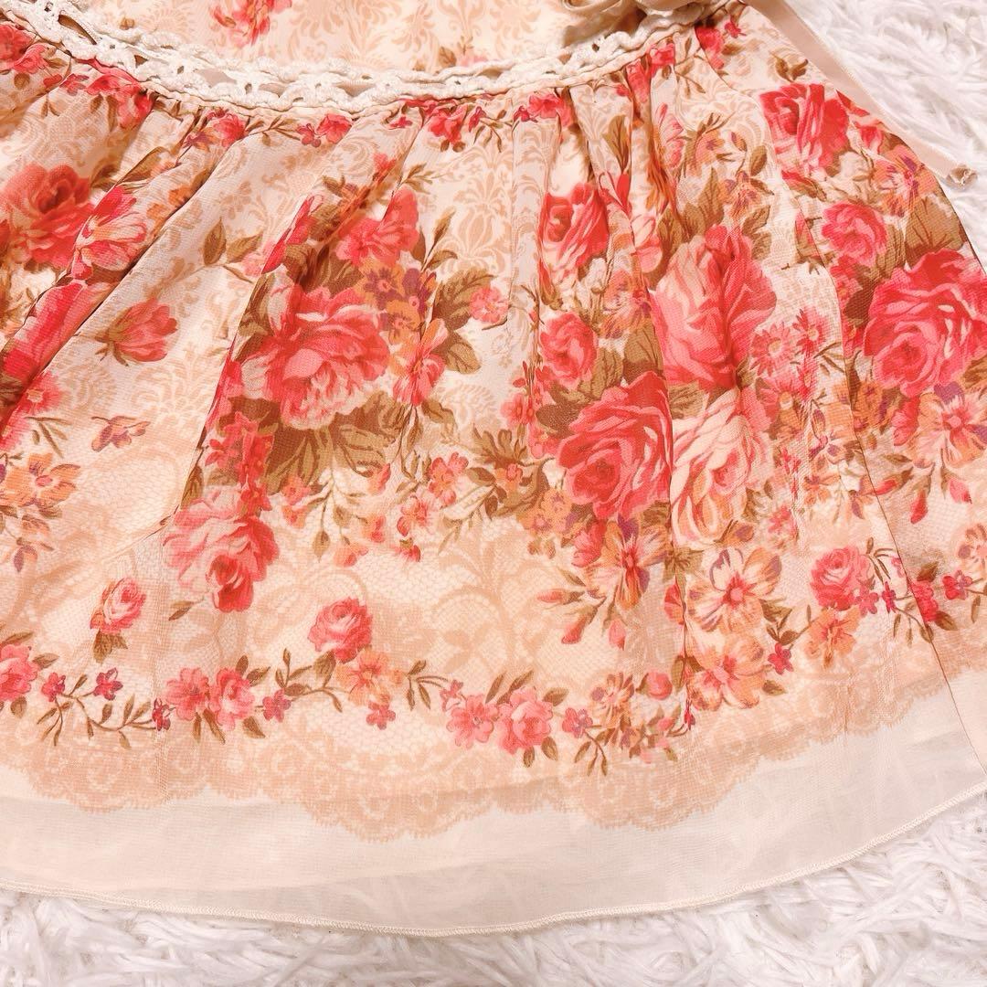 希少 LIZ LISA 花柄 フリル レース スカート ミニスカ フレア