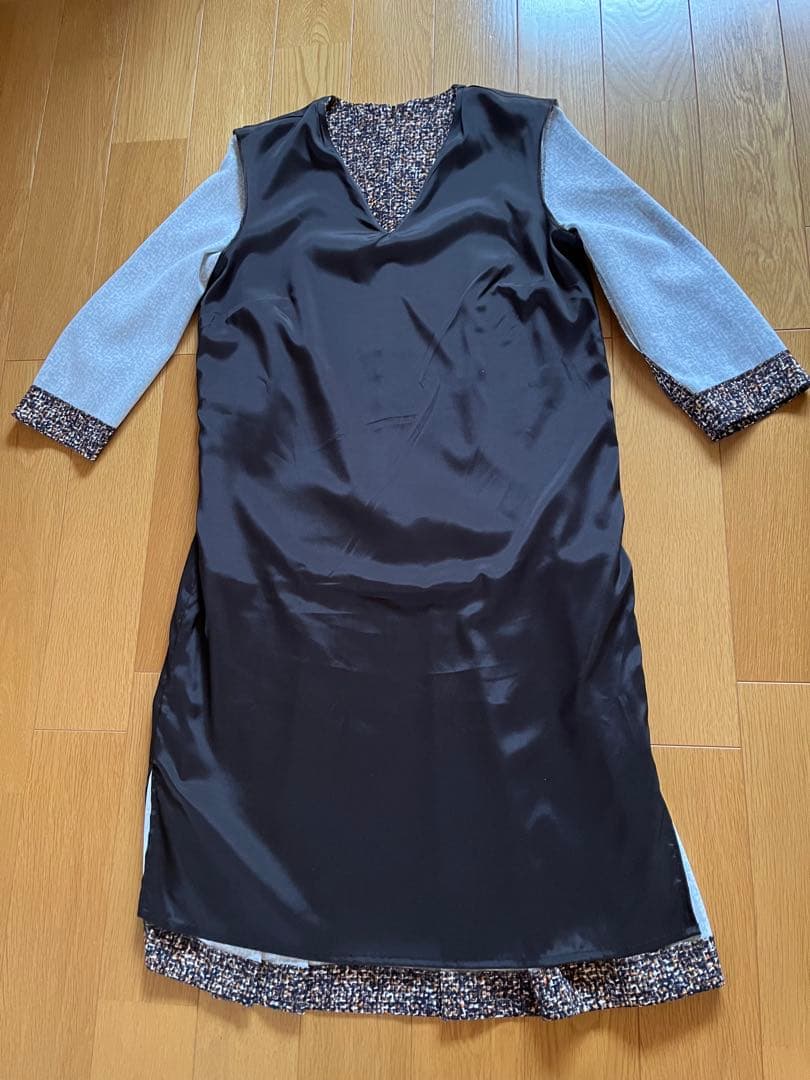 【美品】MaxMara Vネック 七分袖 ワンピース