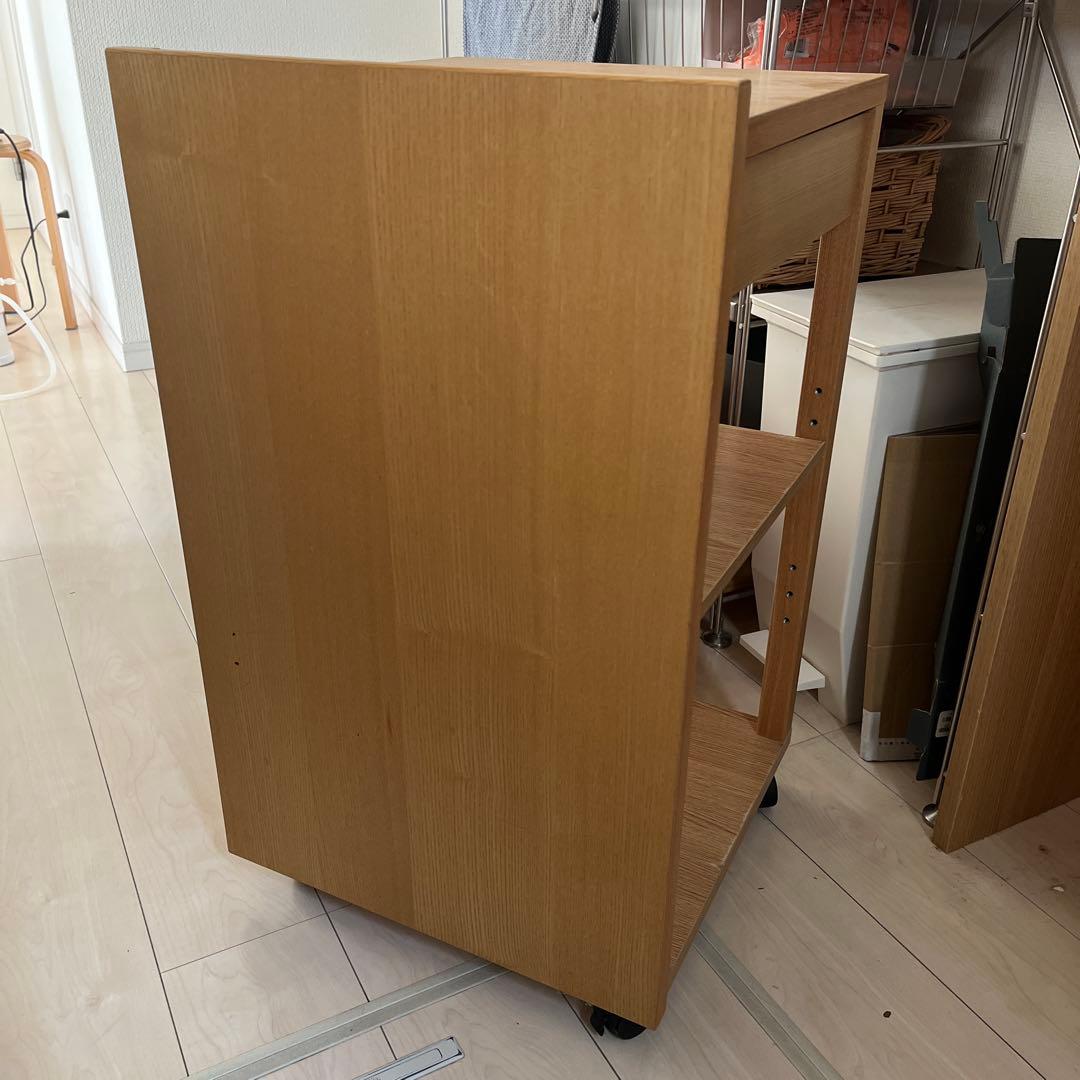 木製キャビネット 引き出し付き キャスター付き
