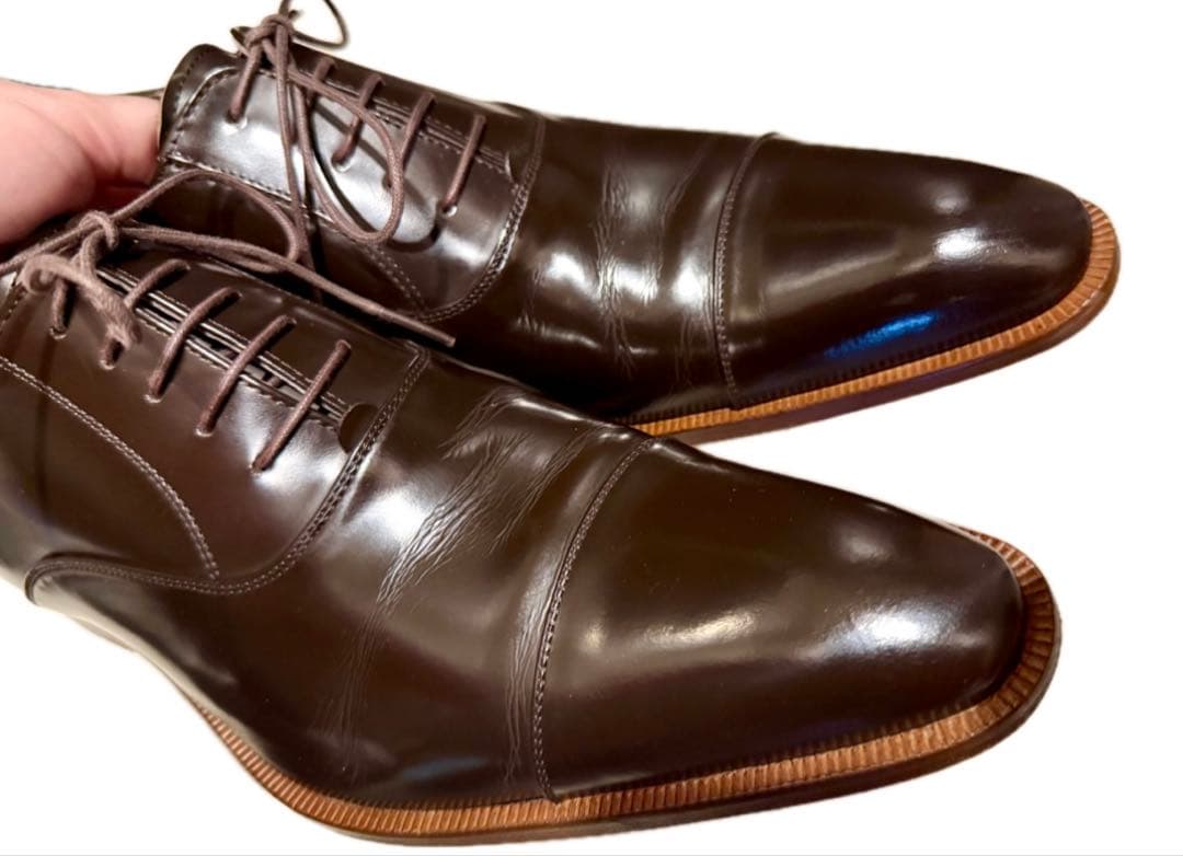 コムサメン ドレスシューズ レザー ダークブラウン26cm ビジネス メンズ革靴