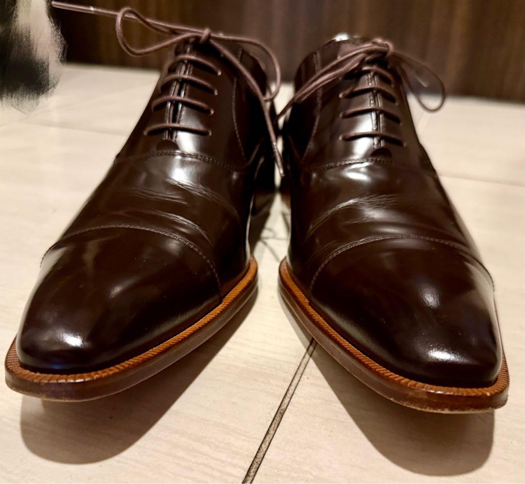 コムサメン ドレスシューズ レザー ダークブラウン26cm ビジネス メンズ革靴