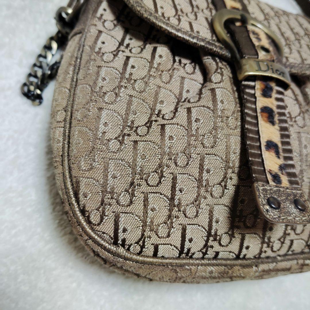 ディオール　ショルダーバッグ　3way　トロッター　レオパード　チェーン　Y2K