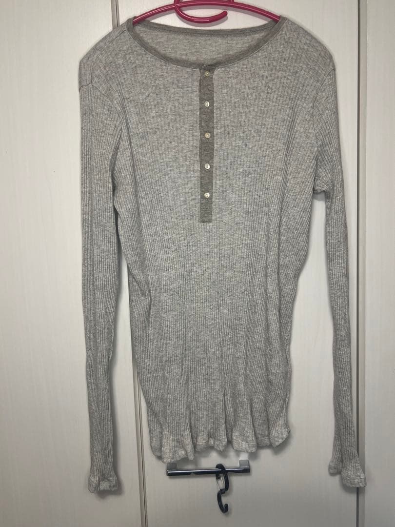 テレコヘンリーネックプルオーバー　ベージュ