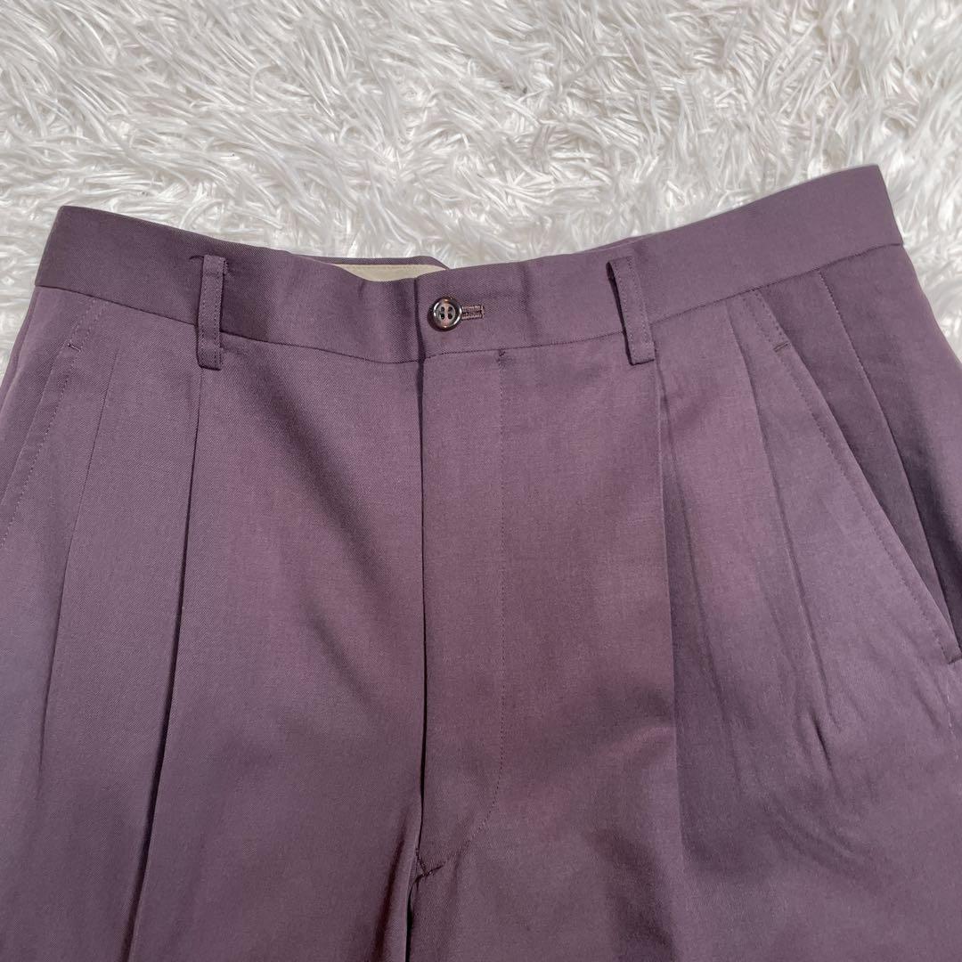 ヴィンテージ　ダブル　スーツ　セットアップ　紫　パープル　XL相当