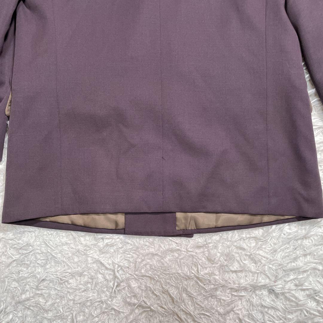 ヴィンテージ　ダブル　スーツ　セットアップ　紫　パープル　XL相当
