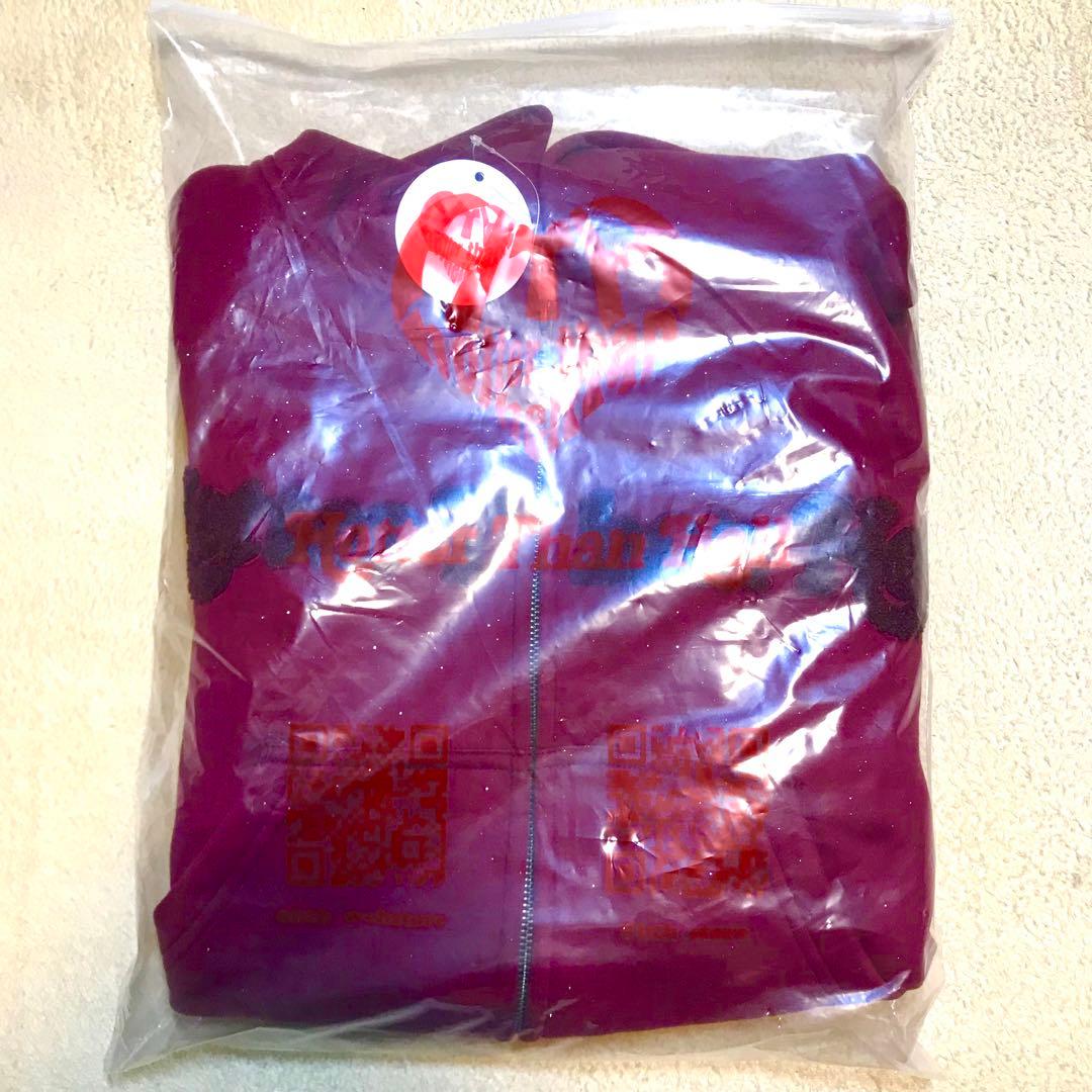 赤レンガ限定 HTH glitter heart logo 赤 パーカー