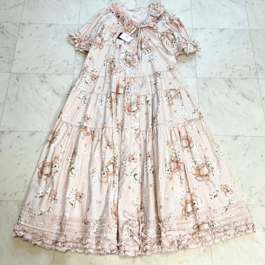 定価12万 タグ付 PINKHOUSE 2025 桜テディのワンピース ピンク