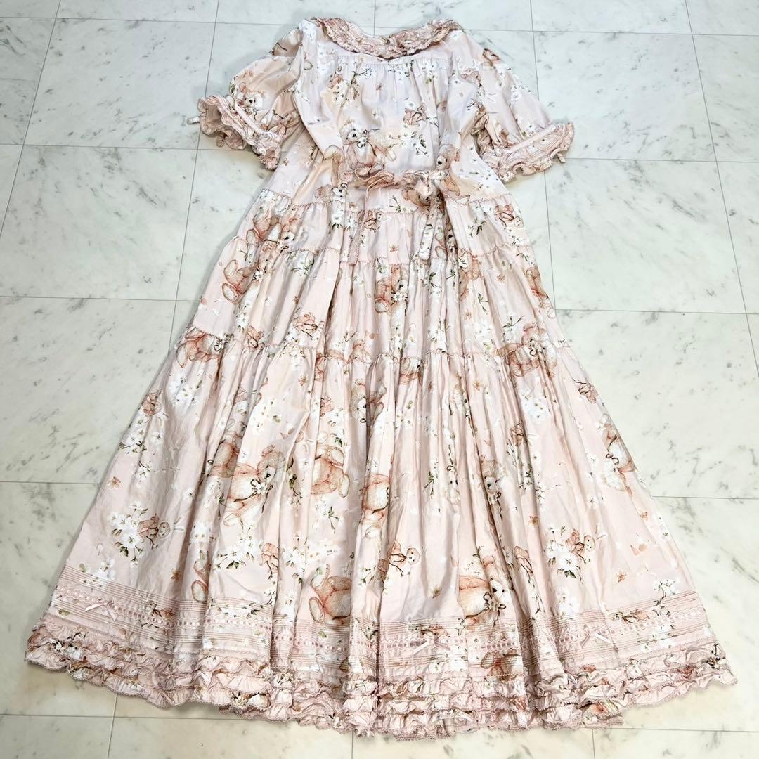 定価12万 タグ付 PINKHOUSE 2025 桜テディのワンピース ピンク