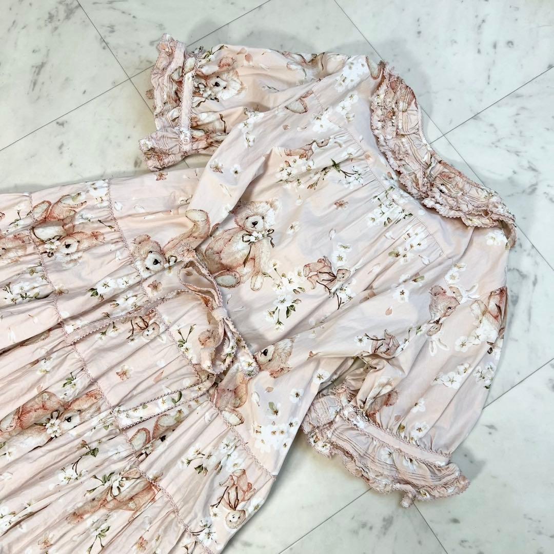 定価12万 タグ付 PINKHOUSE 2025 桜テディのワンピース ピンク
