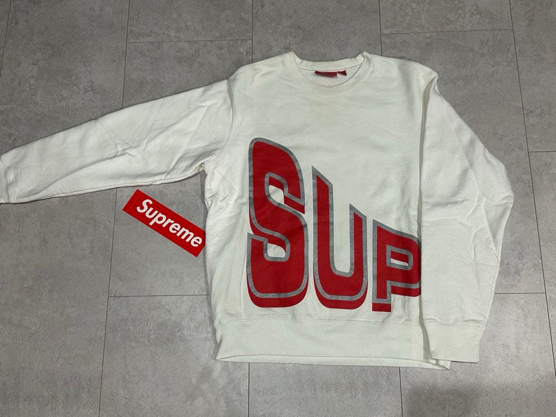 【美品】 Supreme ロゴ トレーナー スウェット　Mサイズ