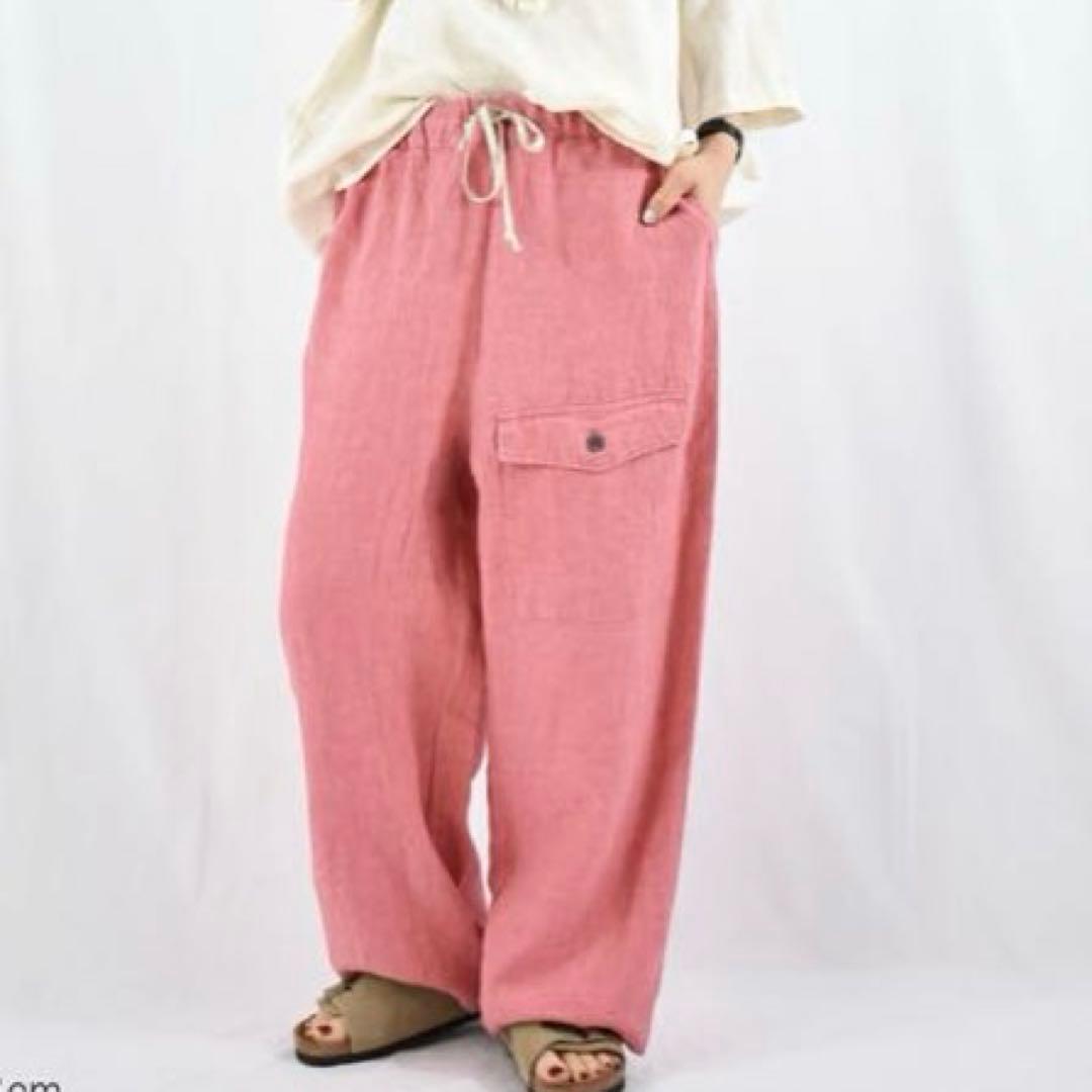 【新品】motomi.mリネンカーゴパンツ