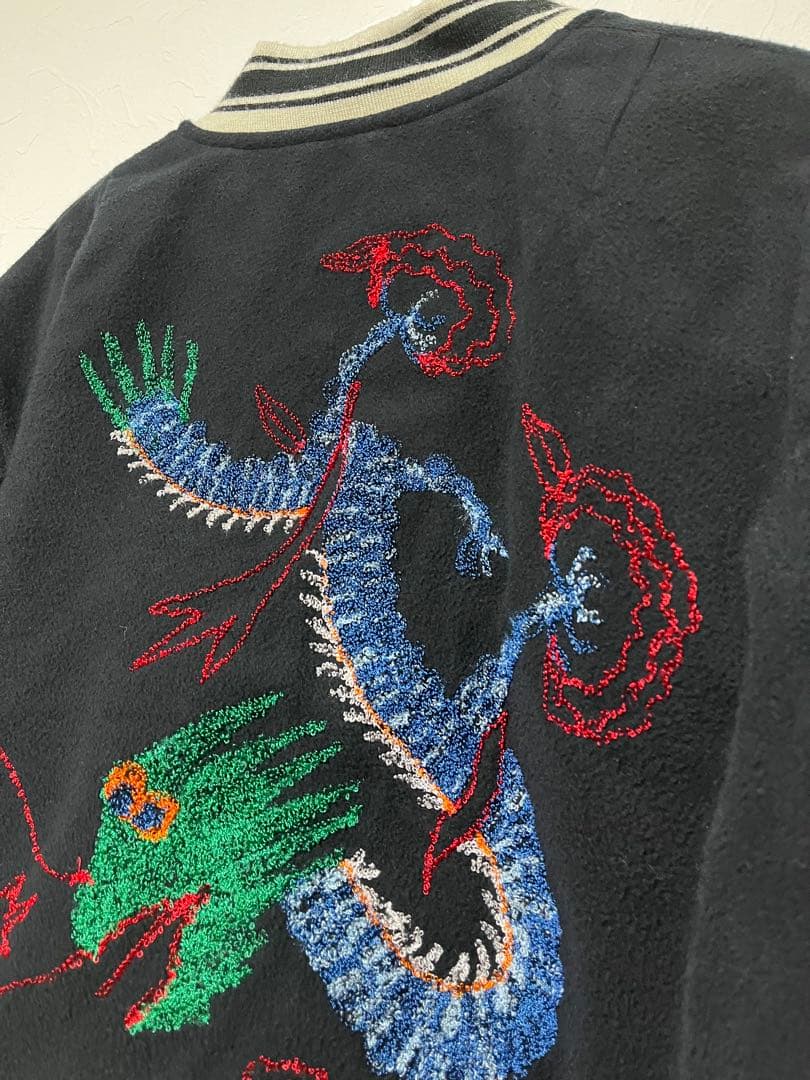 ドラゴン刺繍スカジャン 黒　gotohollywood サイズ02