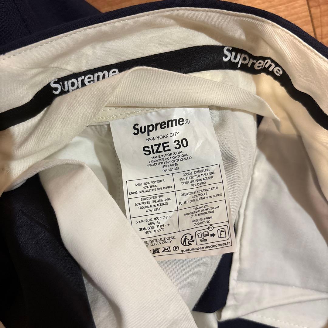 supreme Pleated Trouser navy 30 スラックス