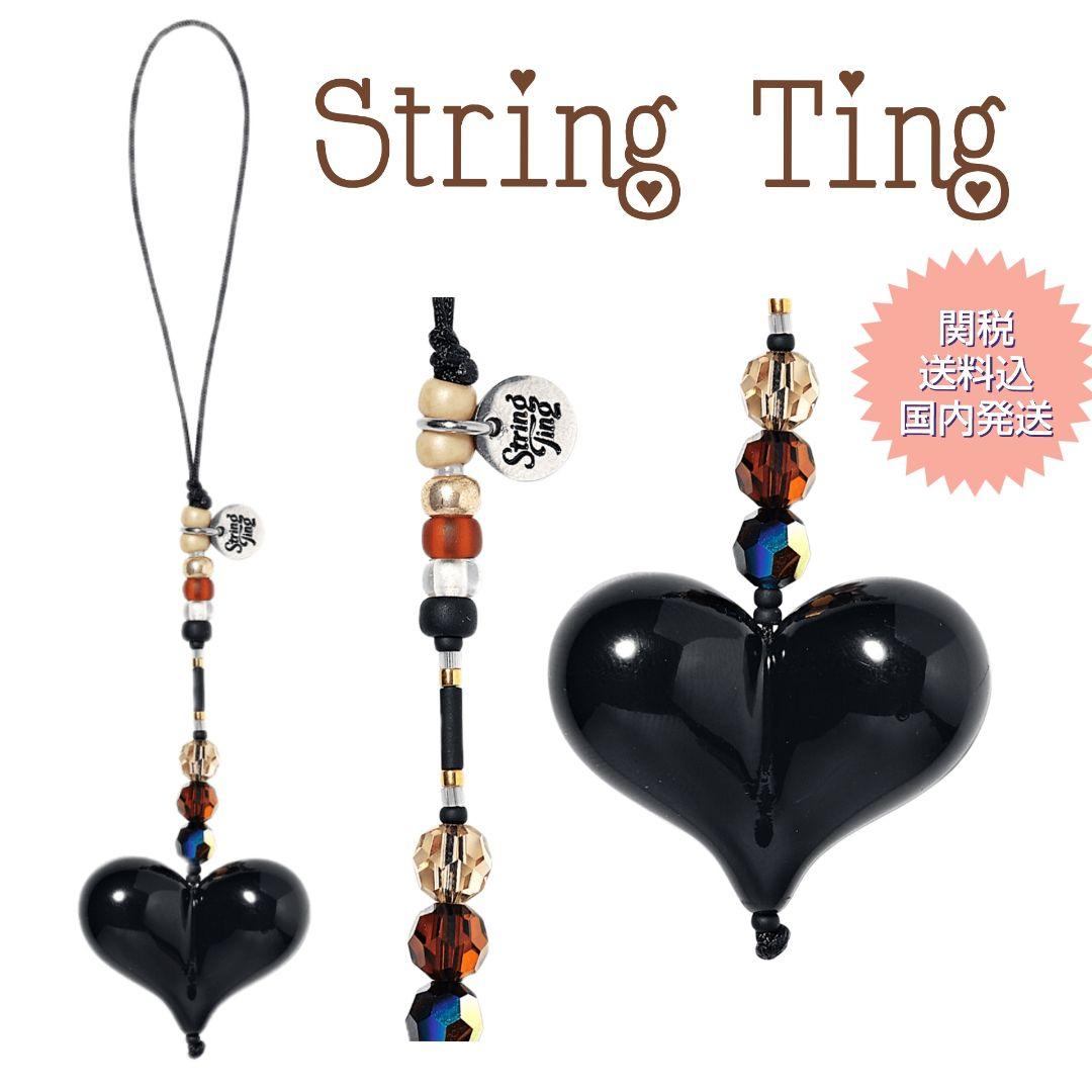 String Ting ハート ストラップ ブラックハート
