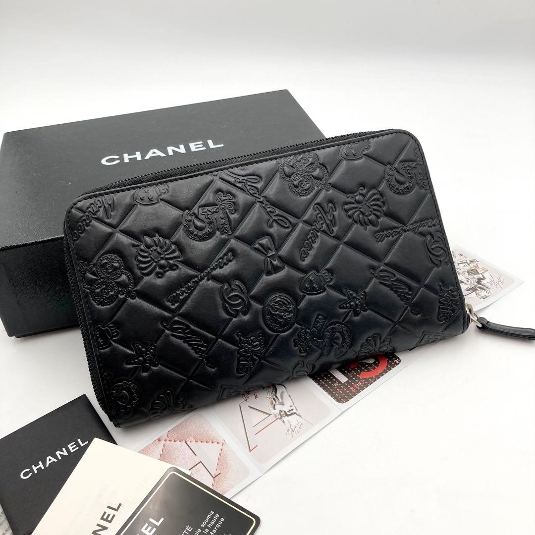 みのり✨ CHANEL アイコンライン 長財布 オーガナイザー 黒 レザー