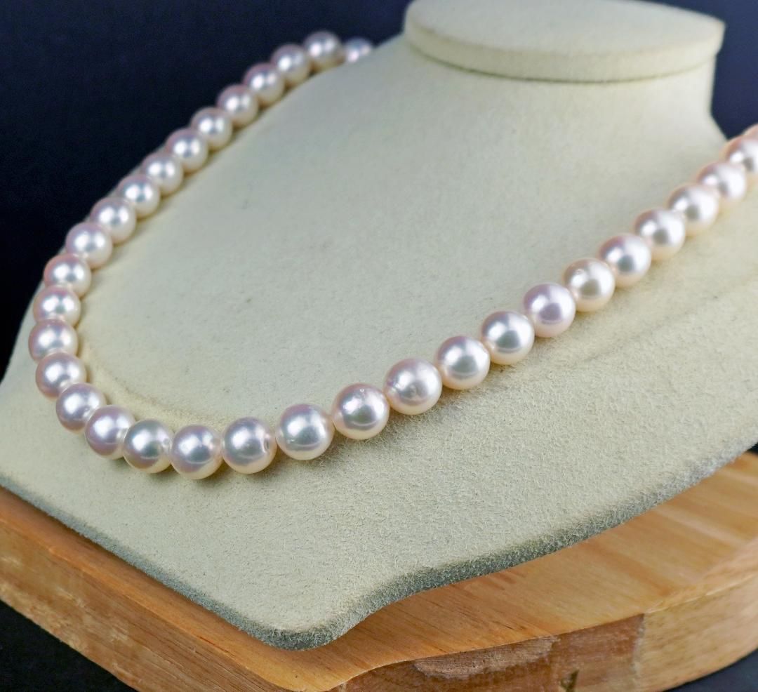 ふく様用 大粒あこや真珠9.0㎜～9.5㎜ネックレス鑑別ソーティング付き