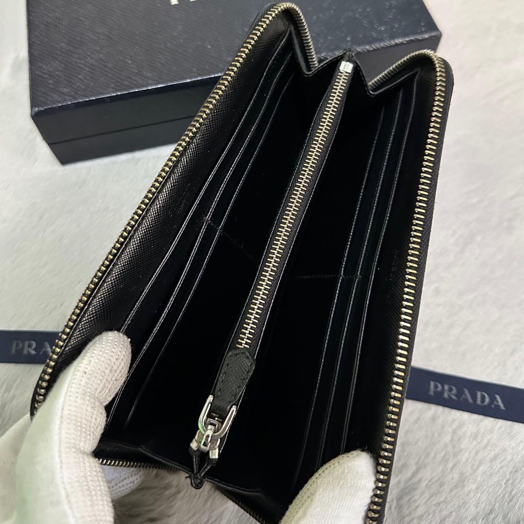 PRADA プラダ　長財布　ナイロン　三角ロゴ　ラウンドファスナー　ブラック