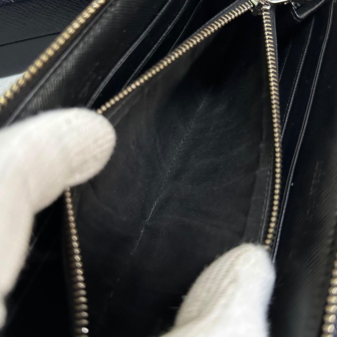 PRADA プラダ　長財布　ナイロン　三角ロゴ　ラウンドファスナー　ブラック