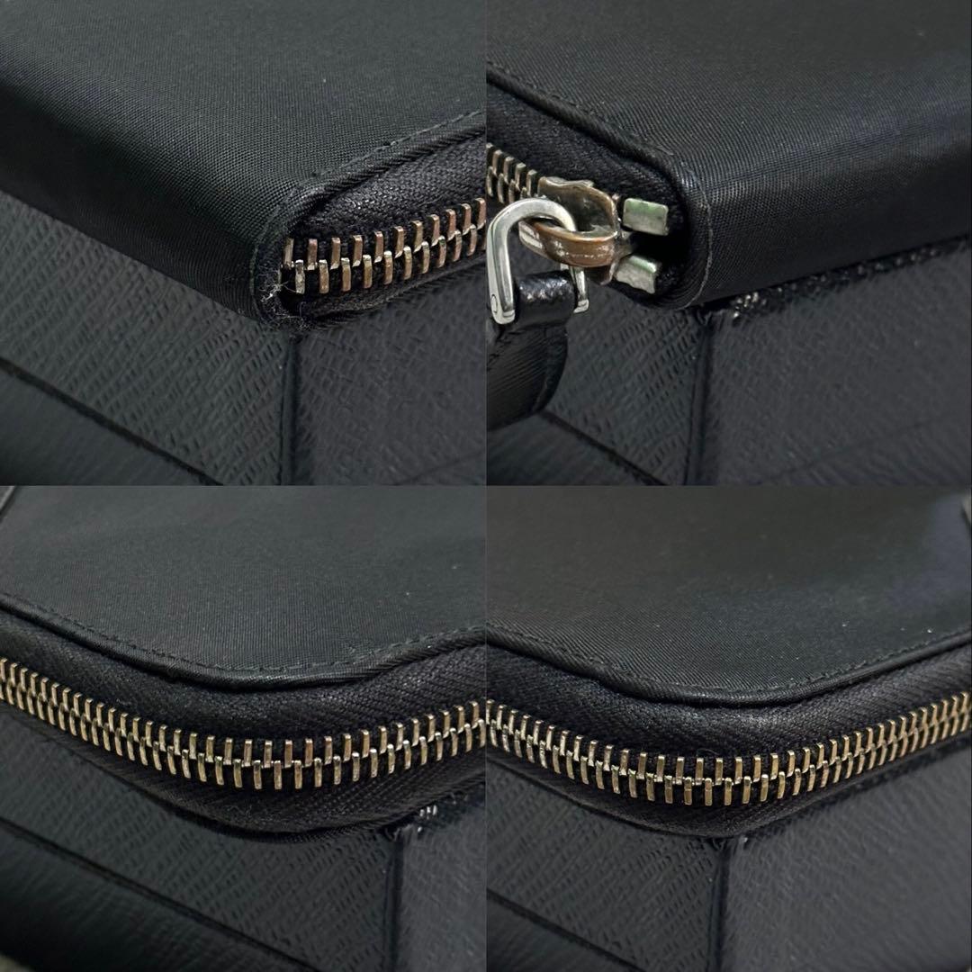 PRADA プラダ　長財布　ナイロン　三角ロゴ　ラウンドファスナー　ブラック