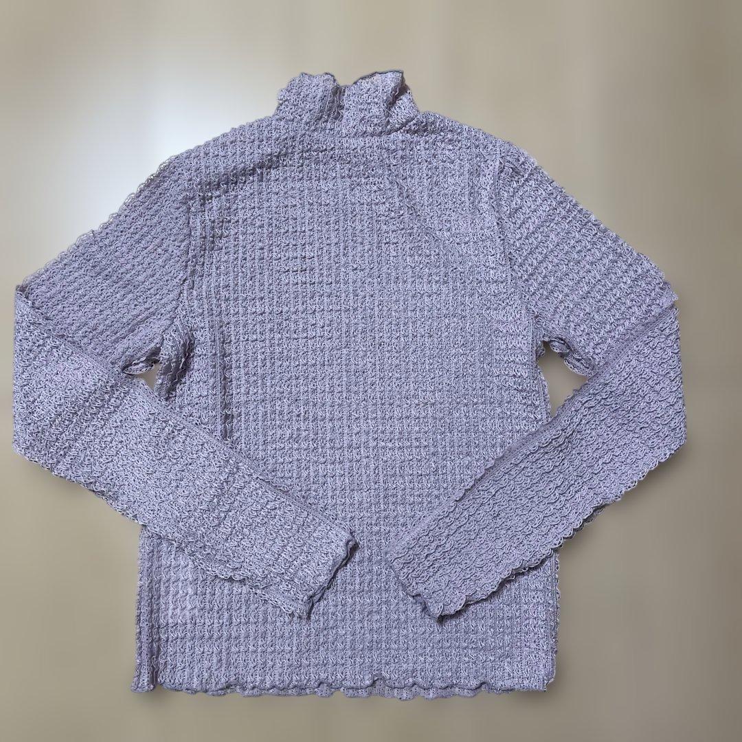 新品未使用 ルルウィルビー ハイネック パールボタン 長袖