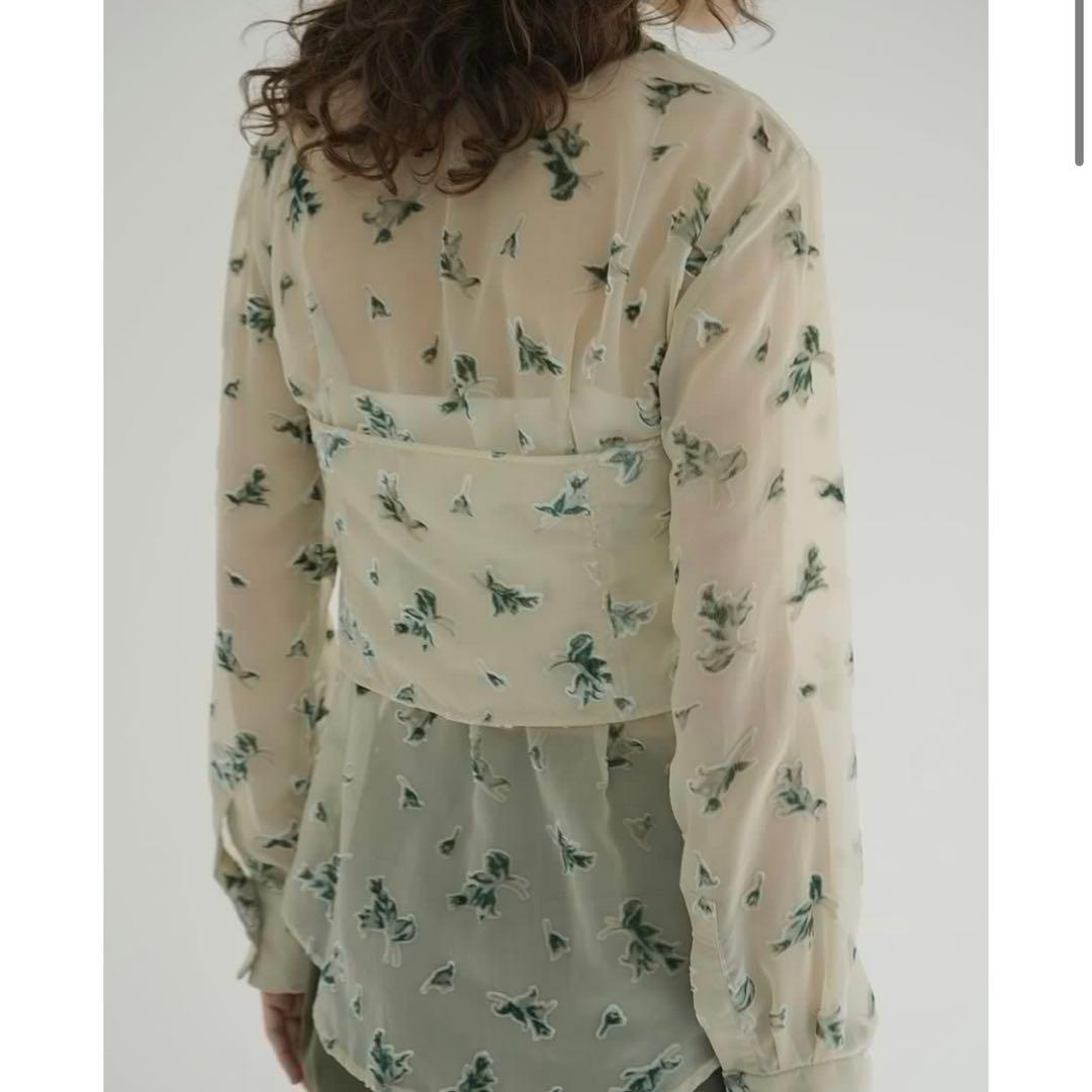 トップス CLANE FLOWER OPAL BUSTIER SHIRTS
