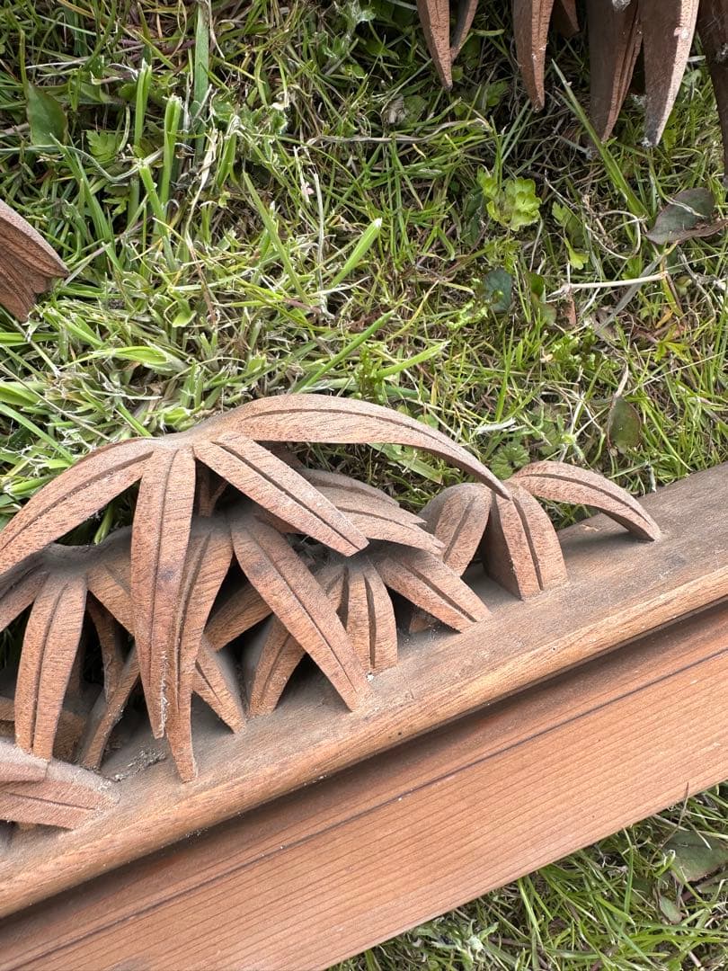 貴重【大島五雲　井波彫刻　特殊彫り 欄間】竹に雀　木彫り 彫刻