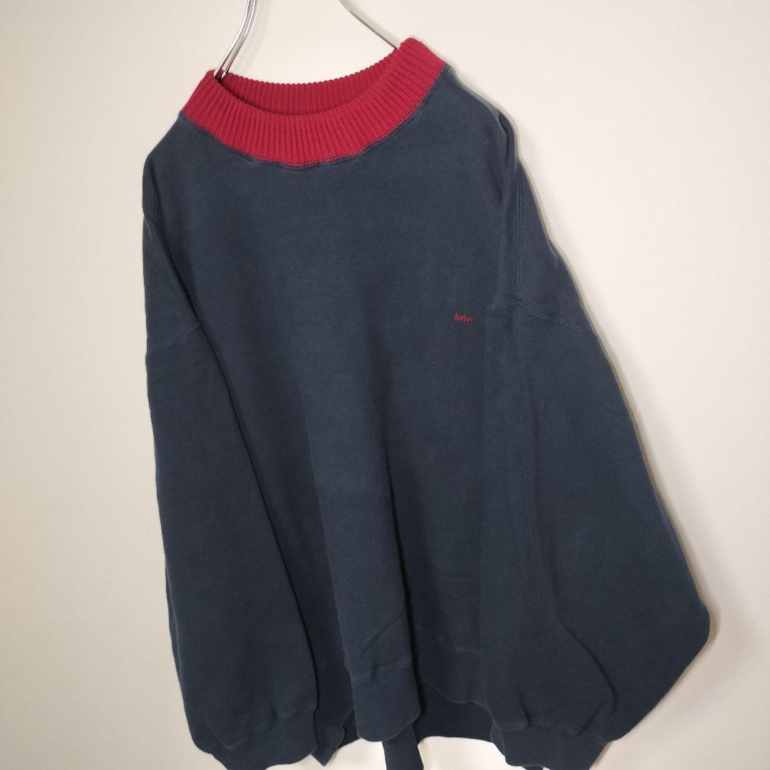 kolor カラー オーバーサイズ 切替モッズネック ニットスウェット XL相当