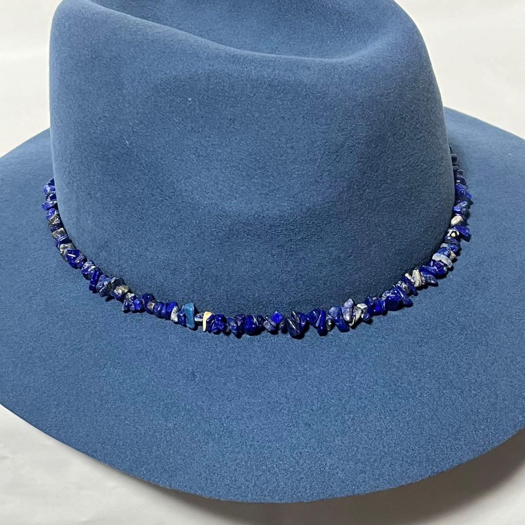 メゾンミッシェル パリ　サックスブルー　ウールフェルトハット　レディースLサイズ