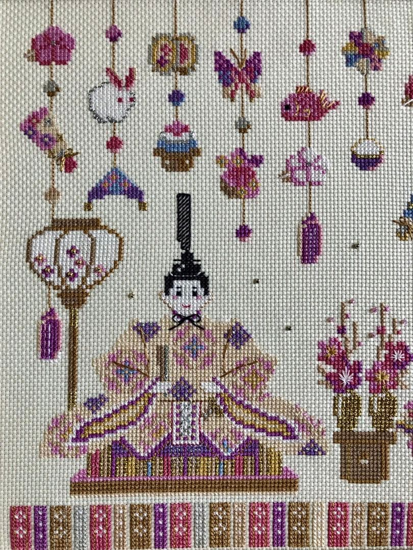 ホビーラホビーレクロスステッチ　完成品〈雛人形とつるし飾り〉