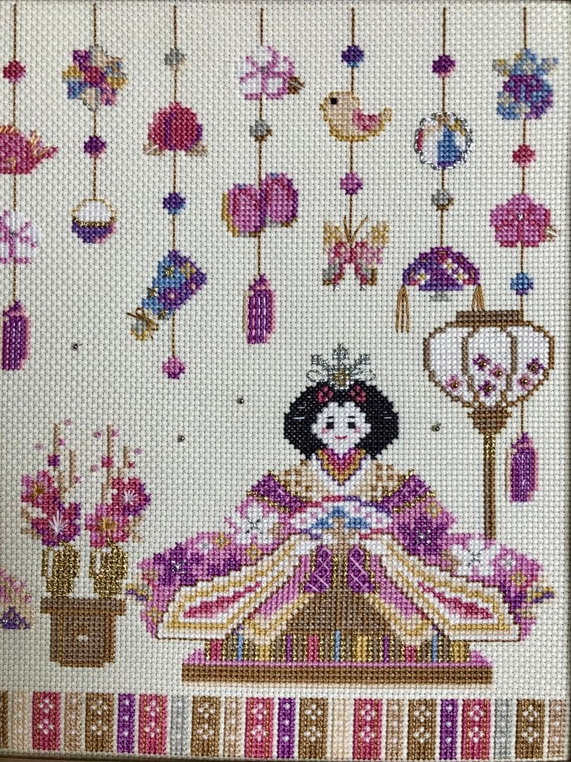 ホビーラホビーレクロスステッチ　完成品〈雛人形とつるし飾り〉