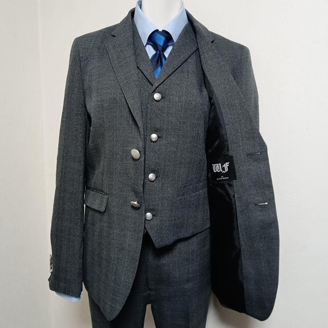 170 ワンダーファクトリー ベスト付 卒業式フォーマルスーツ グレー　卒服