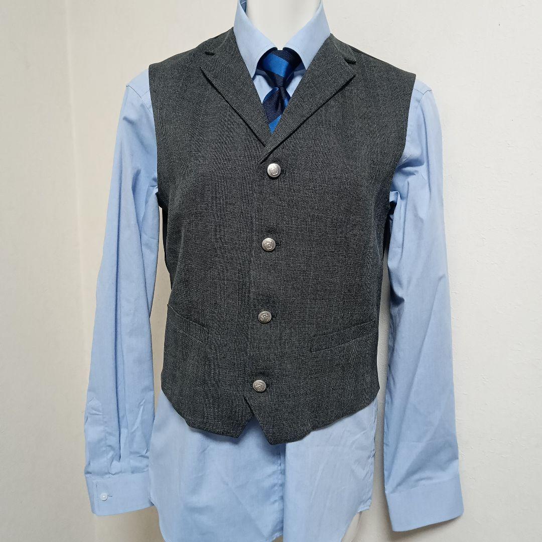 170 ワンダーファクトリー ベスト付 卒業式フォーマルスーツ グレー　卒服