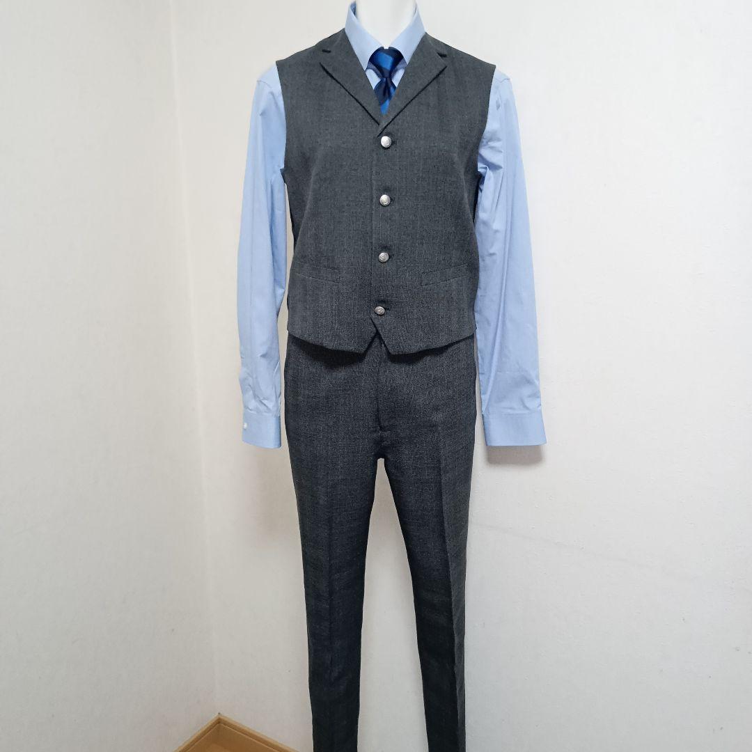 170 ワンダーファクトリー ベスト付 卒業式フォーマルスーツ グレー　卒服