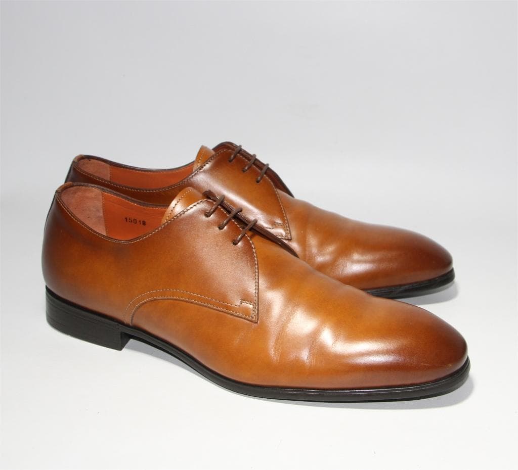 じ*ん様 SANTONI サントーニ プレーントゥ ダービー 15018 茶色