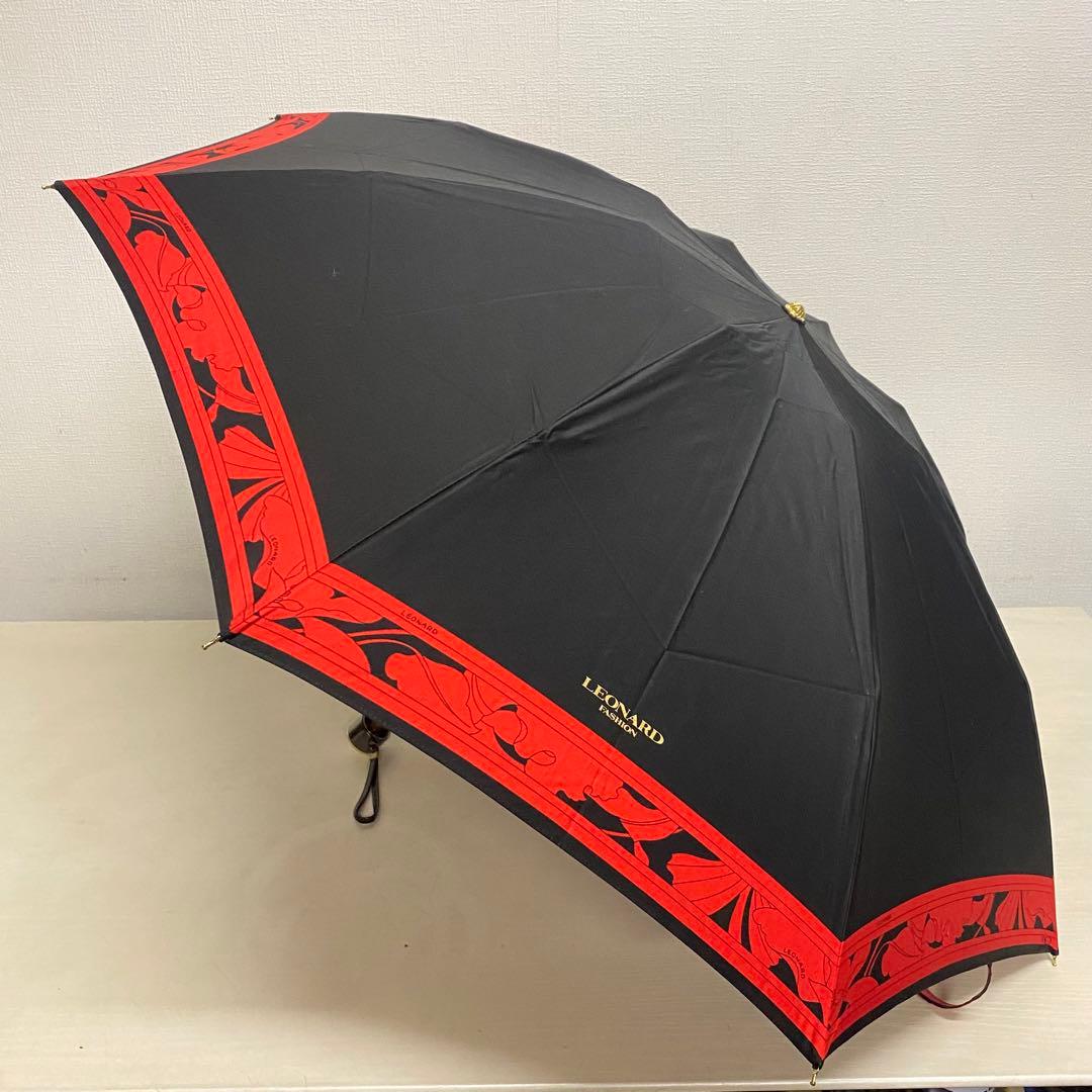 【未使用】LEONARD レオナール　晴雨兼用　折り畳み傘 ①