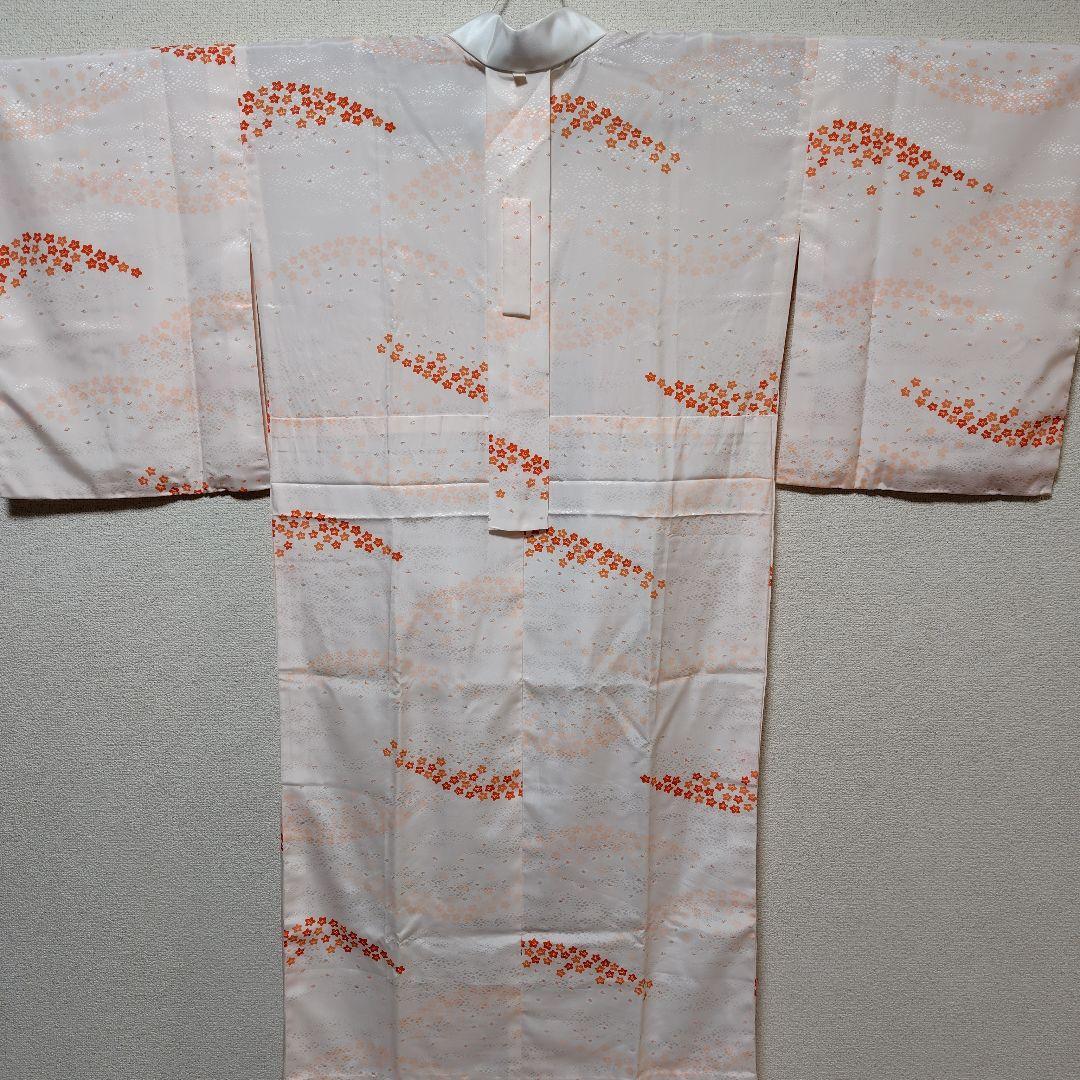 長襦袢　紙人形　半衿付　単衣　洗える　プレタ長襦袢　シルック　衣紋抜き　美品