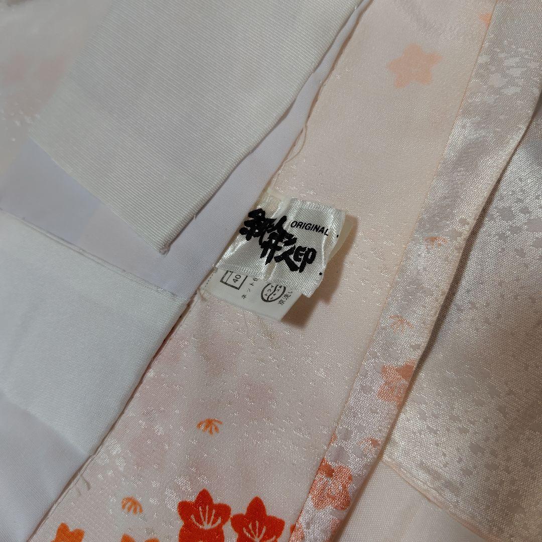 長襦袢　紙人形　半衿付　単衣　洗える　プレタ長襦袢　シルック　衣紋抜き　美品