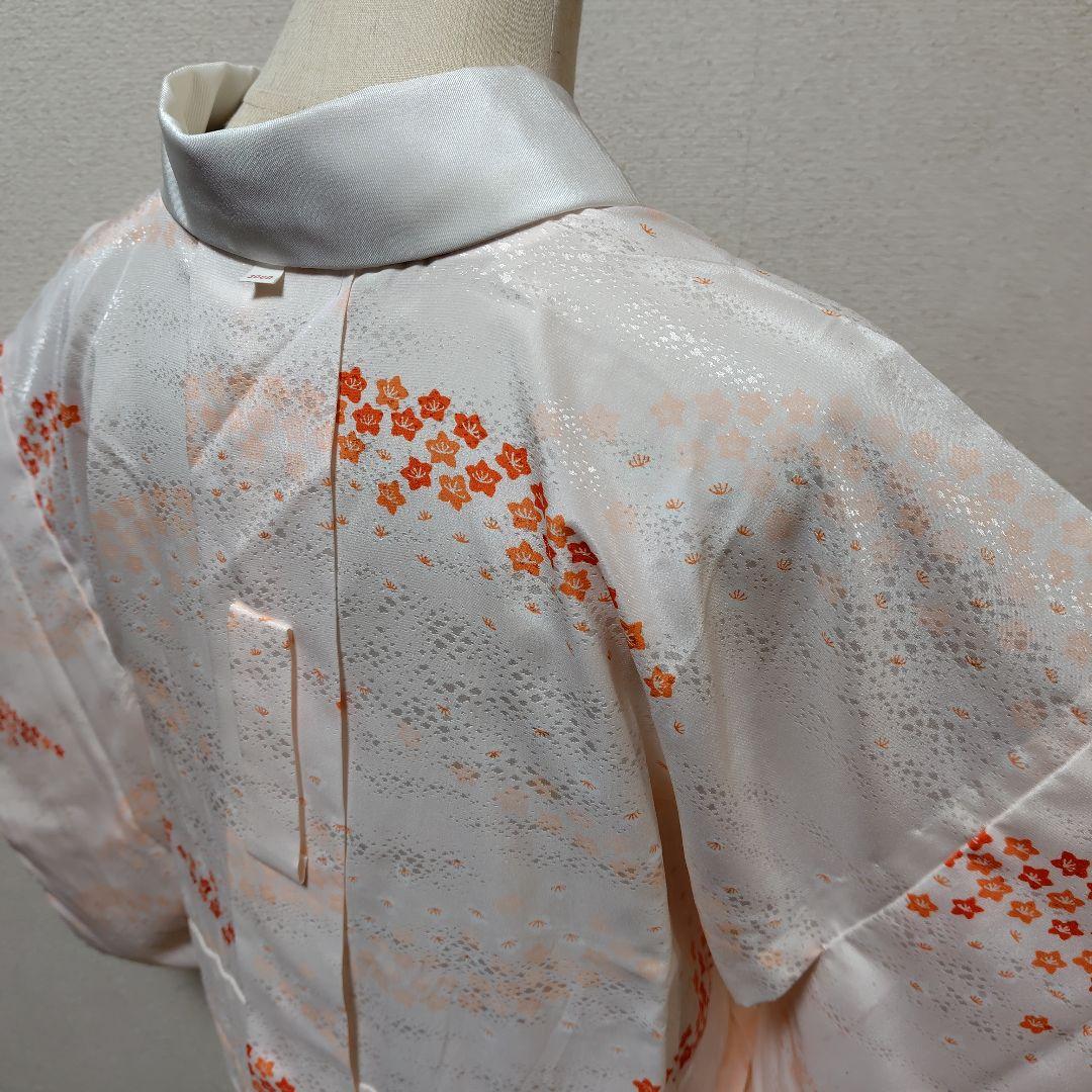 長襦袢　紙人形　半衿付　単衣　洗える　プレタ長襦袢　シルック　衣紋抜き　美品