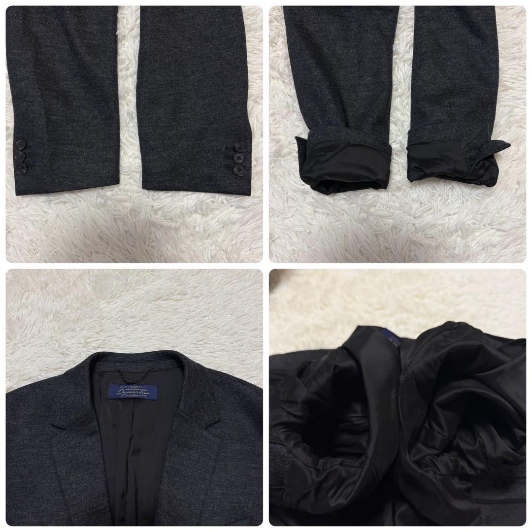 未使用級 XL✨ナノユニバース トラベルスーツ ダメリーノ ストレッチ 黒グレー