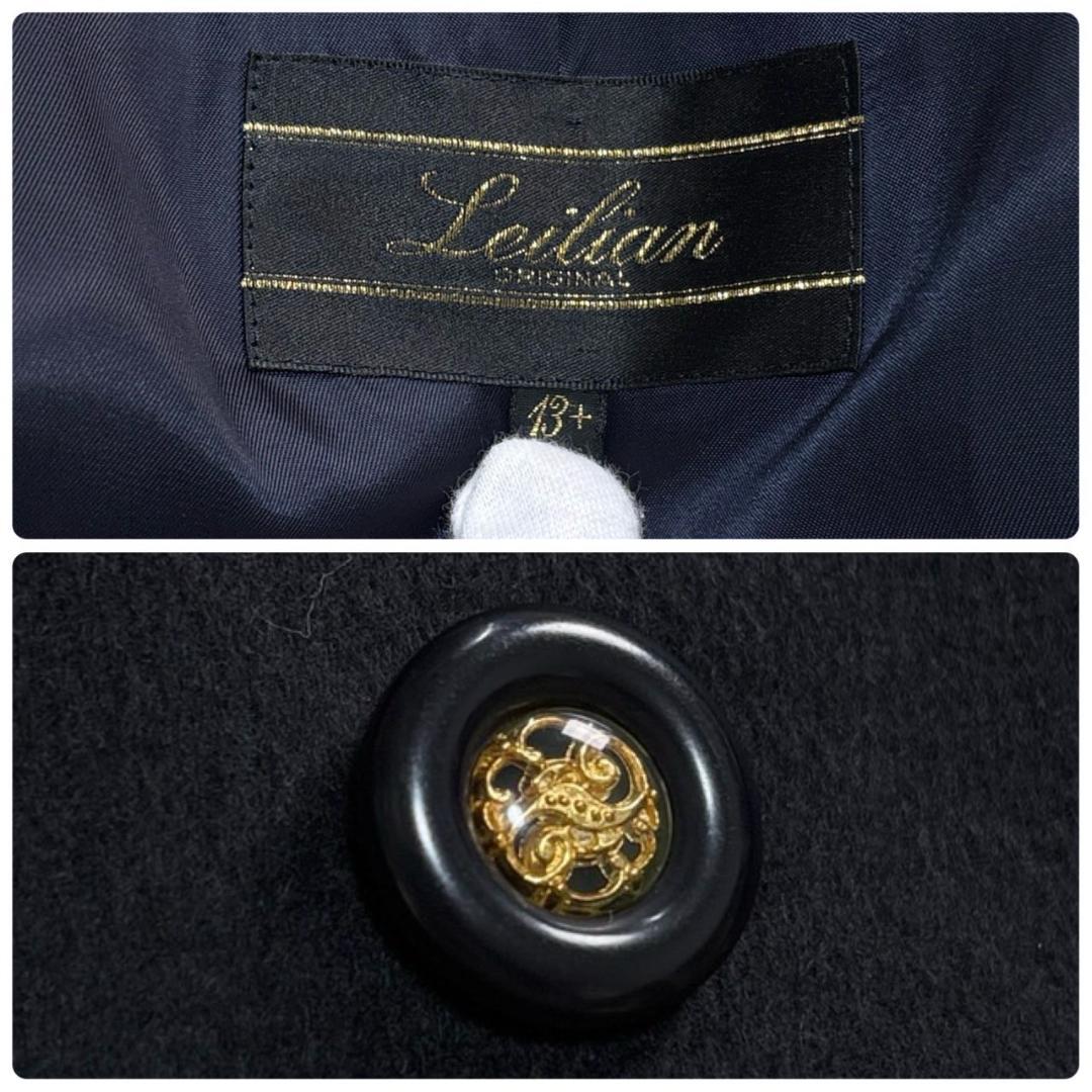 leilian レリアン 黒 ダブルブレスト　テーラードジャケット 13+