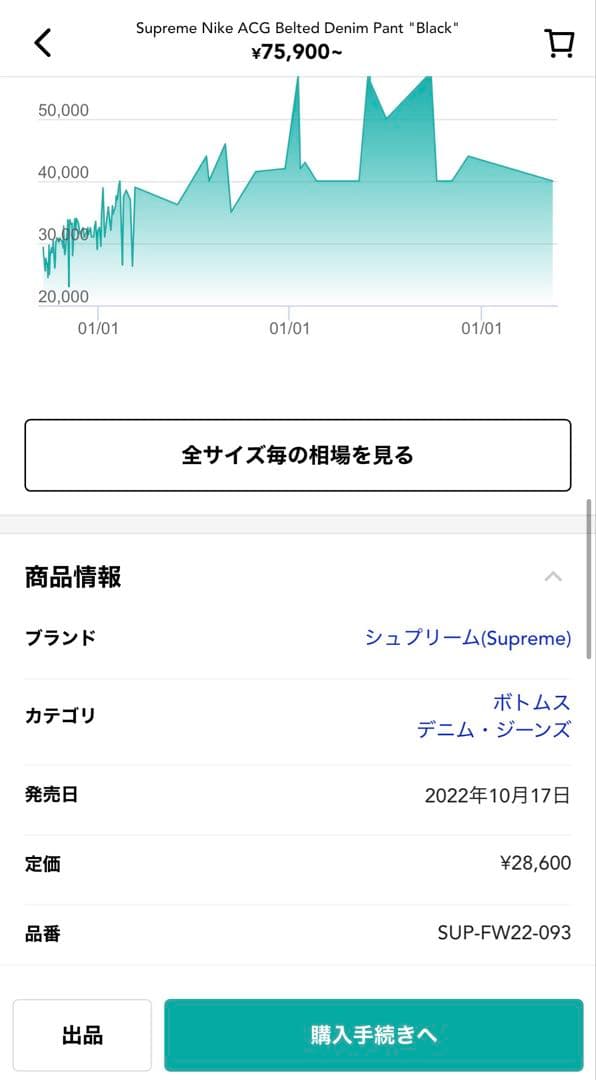 パンツ Supreme Nike ACG Belted Denim Pant