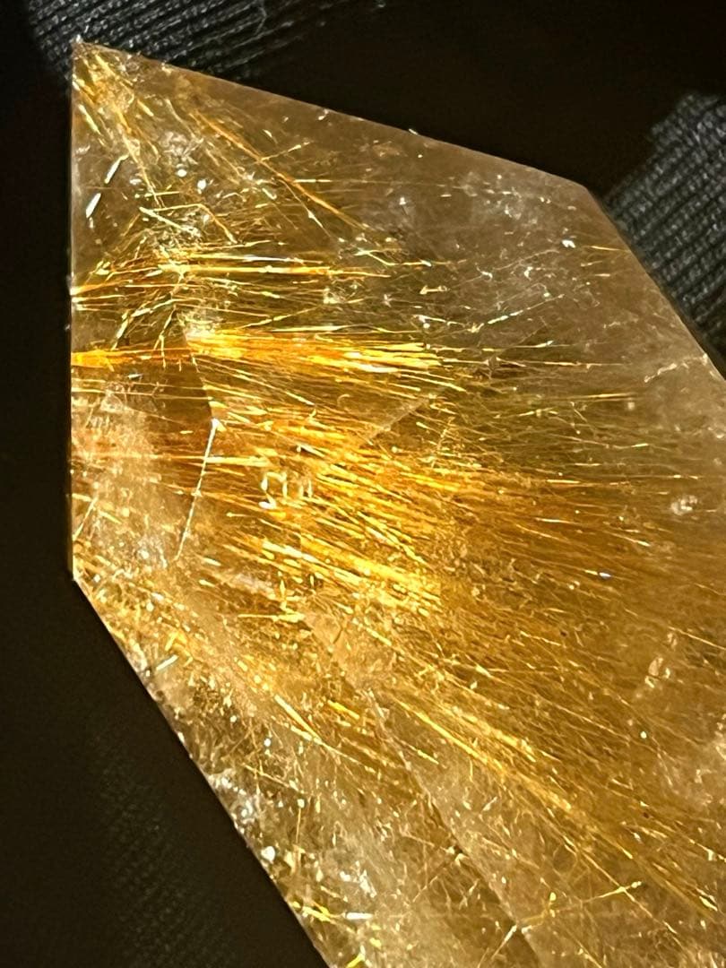 ルチルクォーツ　ダブルポイント　六角柱　天然石　ポイント　ルチル