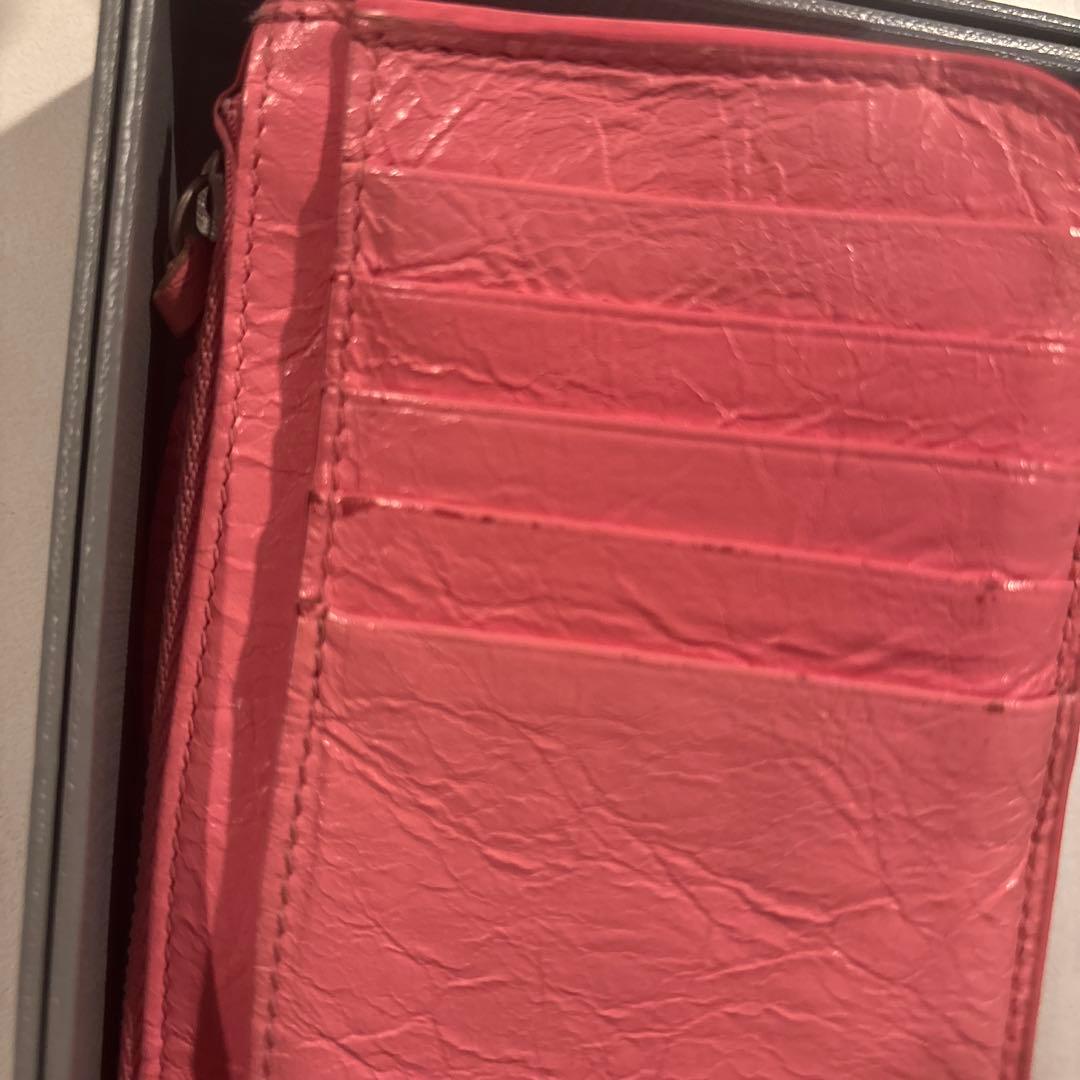 usedバレンシアガ　財布　カードケース　現行品ピンク
