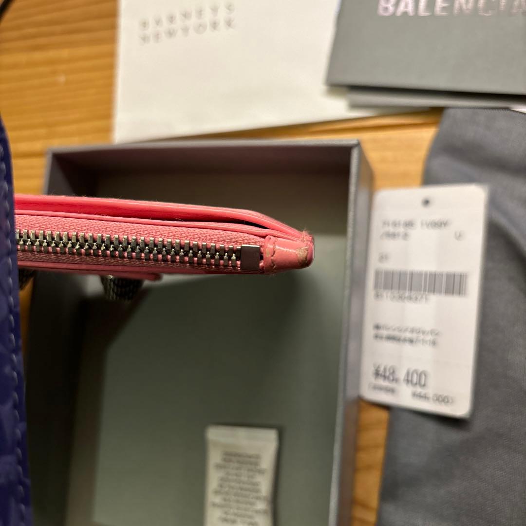 usedバレンシアガ　財布　カードケース　現行品ピンク