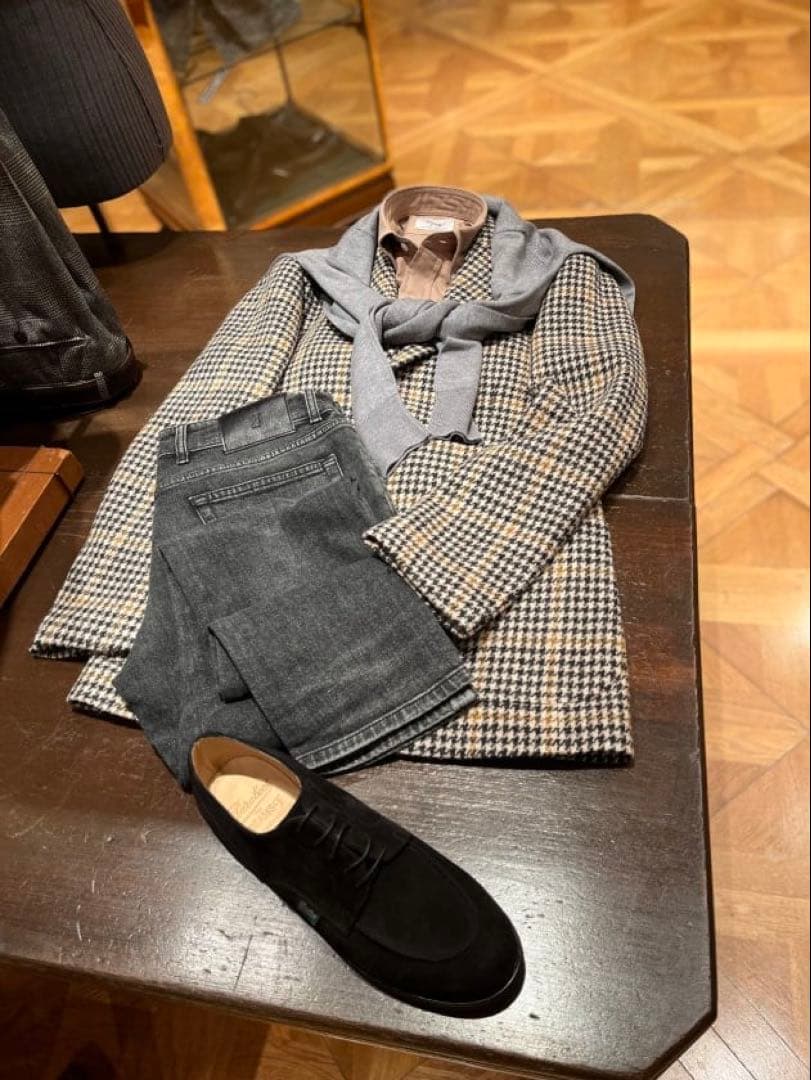 BEAMS F / HARRIS TWEED チェック ジャケット