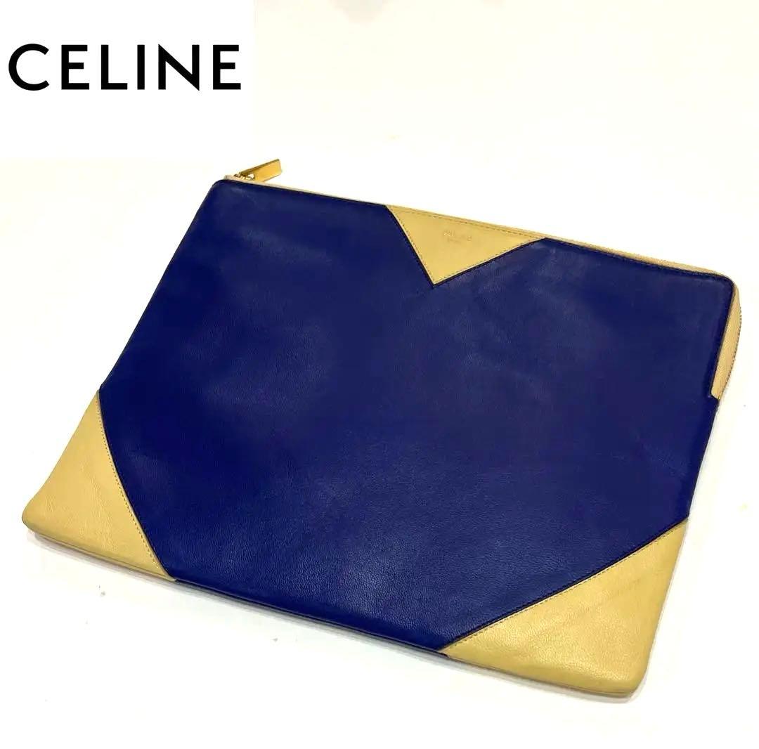 セリーヌ☆クラッチバッグ　セカンドバッグ　革　アクセサリーポーチ　バイカラー